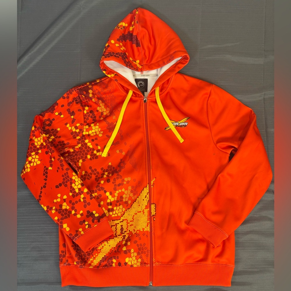 Can-Am BRP Full Zip Hoodie | Orange Camo Graphic | Size L/G
